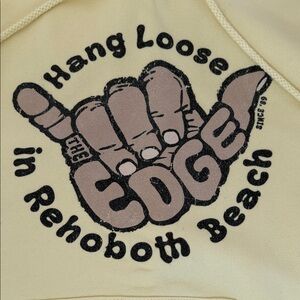 Yellow Graphic Hoodie with Hang Loose Design Size Large The Edge Rehoboth